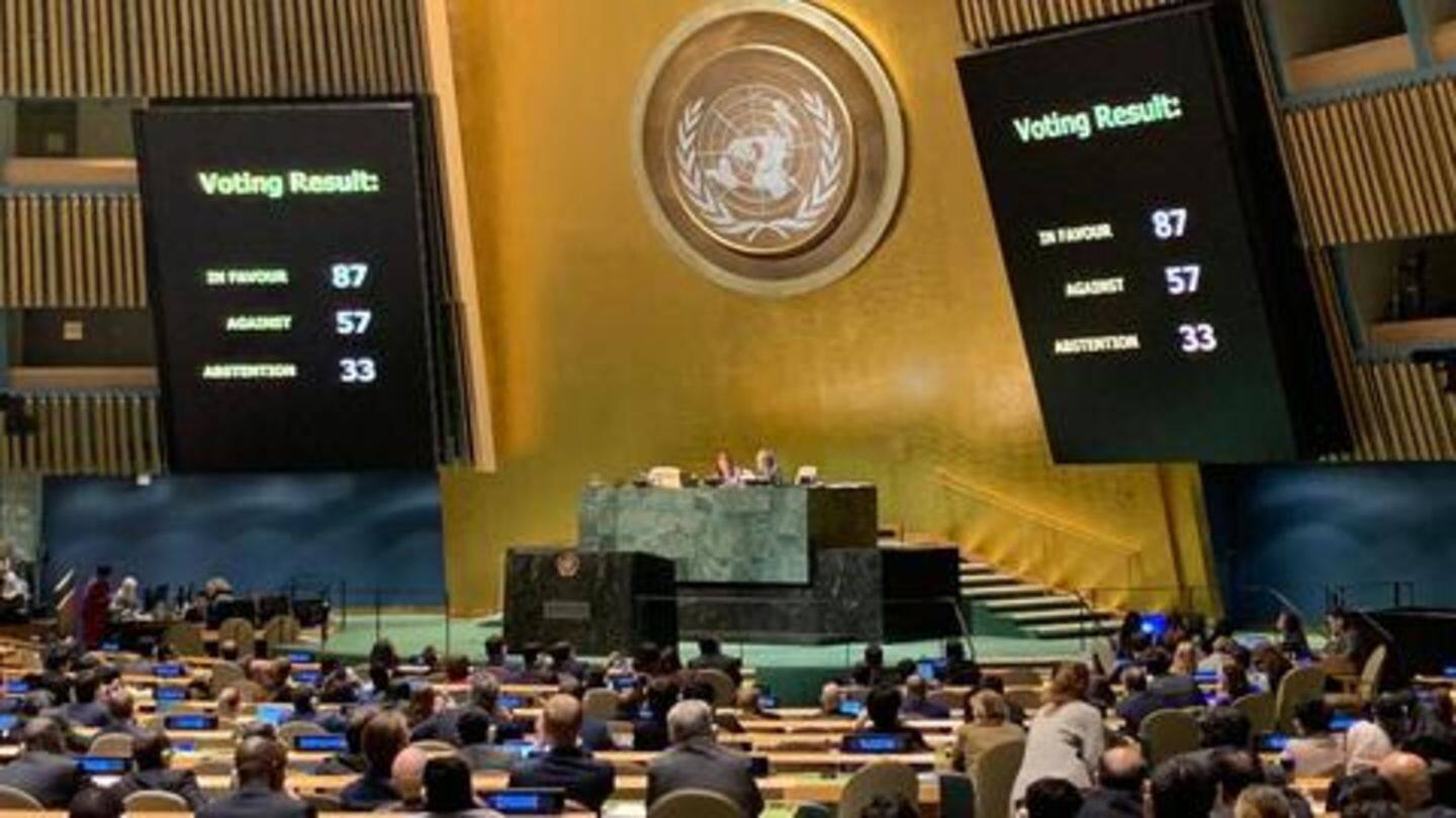 India abstains from voting on UNGA resolution over Hamas activities