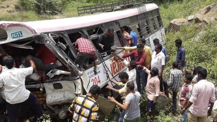 Telangana: 40 pilgrims feared dead as bus falls into gorge