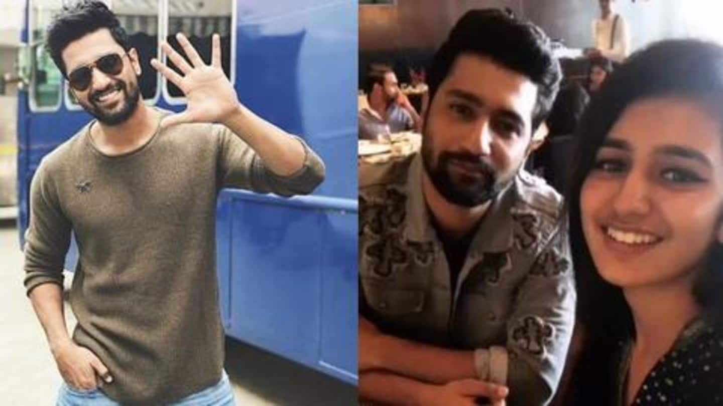 Vicky Kaushal does a Priya Varrier; recreates her finger-gun kiss