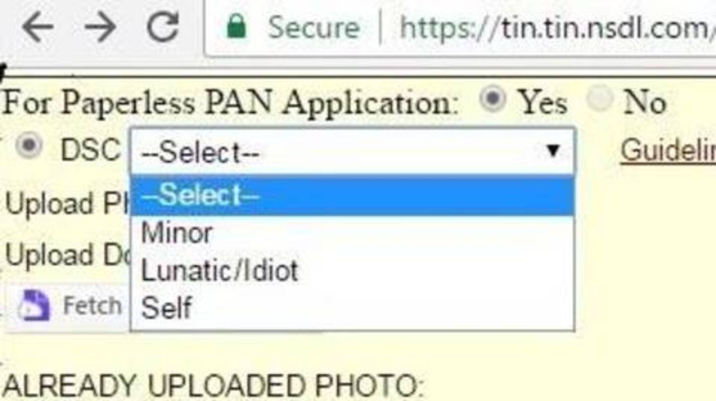 Mentally ill people dubbed as 'lunatic/idiot' in PAN card applications