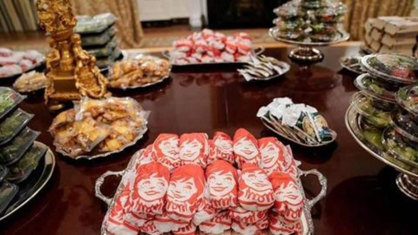 Trump says he served the players over 1,000 'hamberders' Trump says he served the players over 1,000 'hamberders'