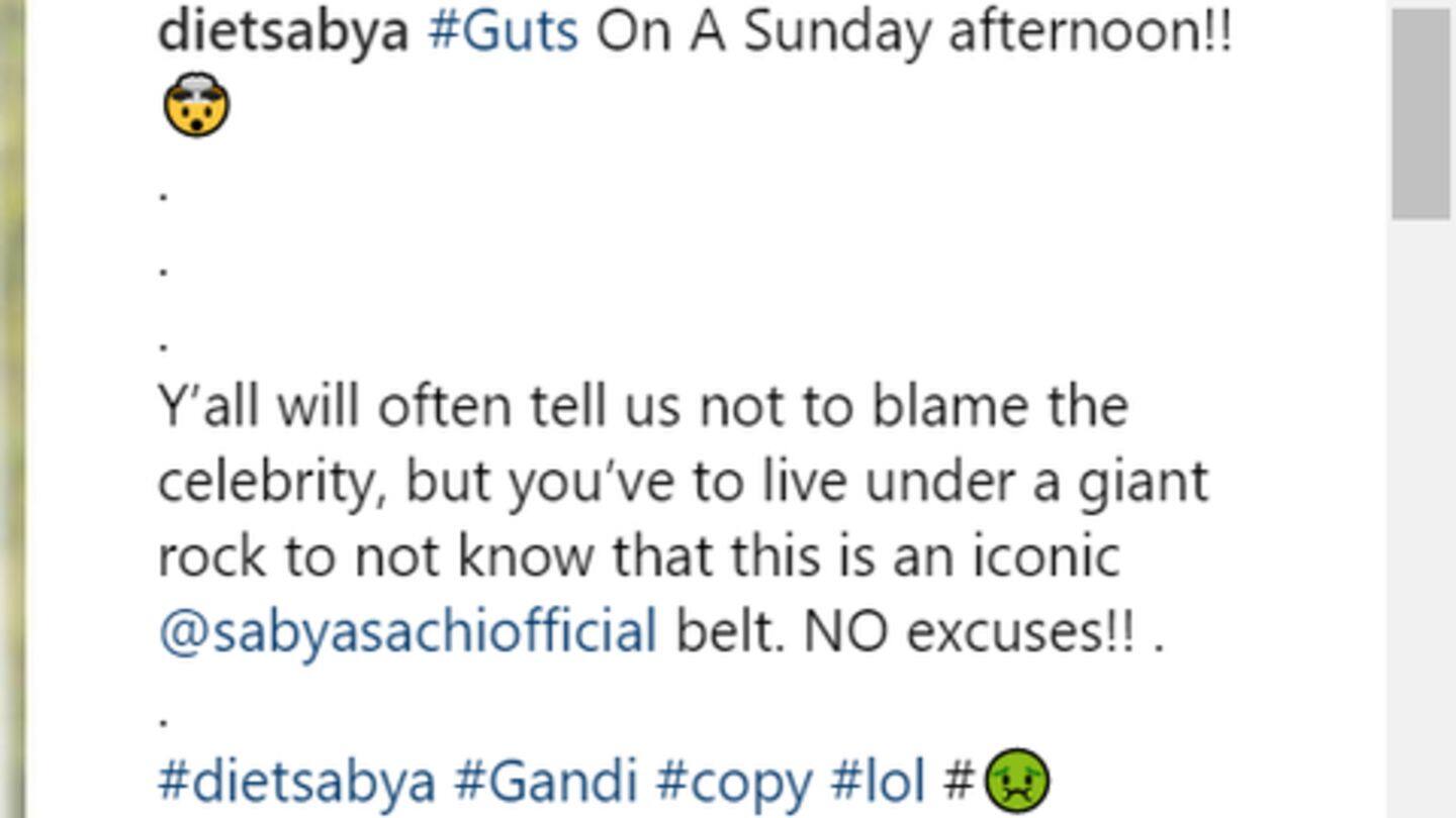 Dear Diet Sabya, nobody needs your unwarranted fake fashion criticism