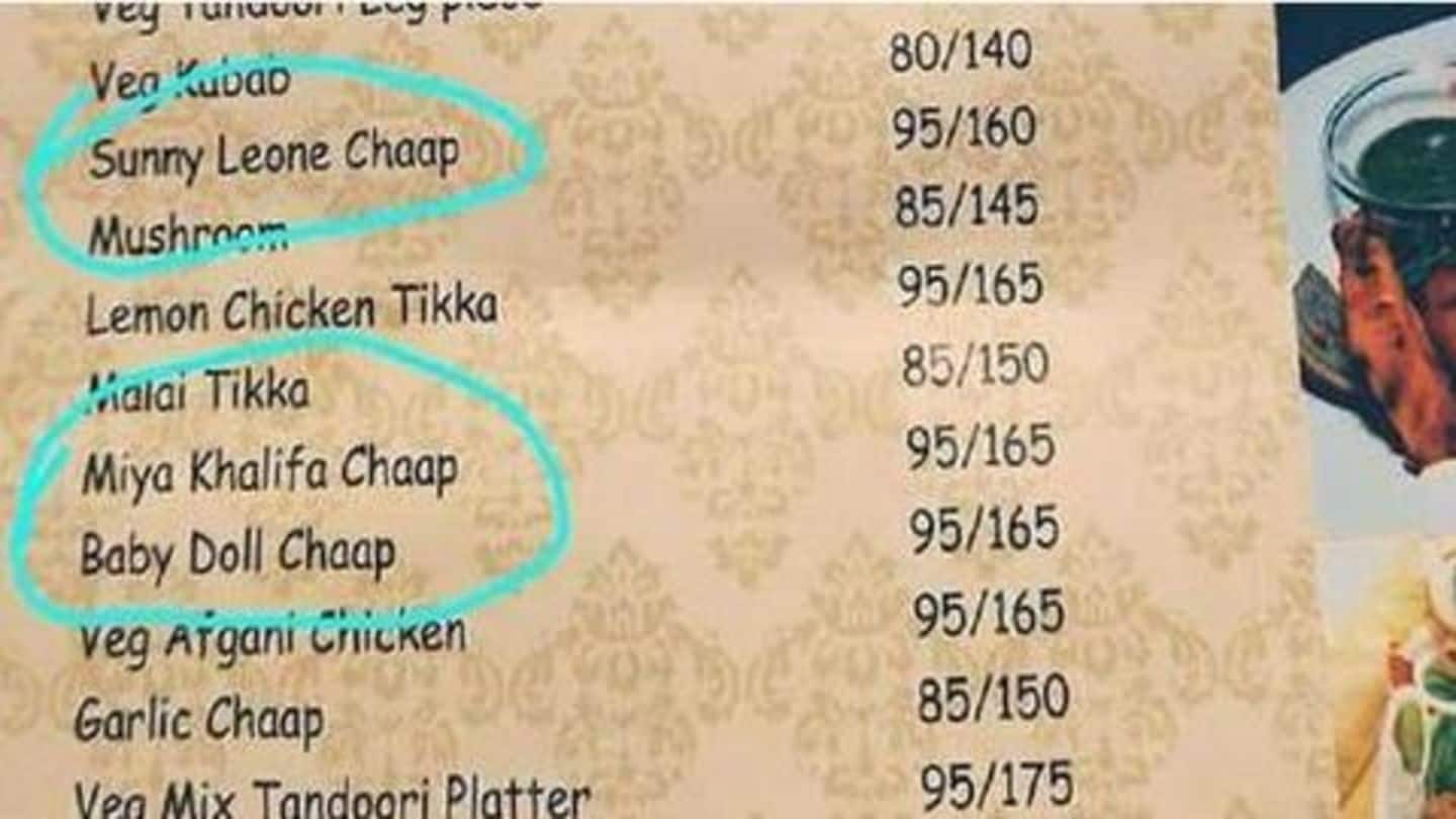 Delhi-restaurant serves dish named 'Sunny Leone Chaap'