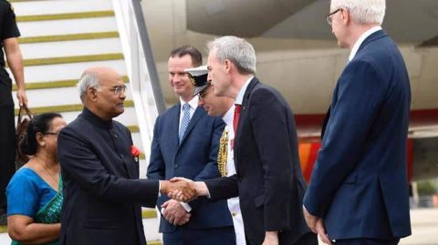 President Kovind arrives in Australia to discuss bilateral talks