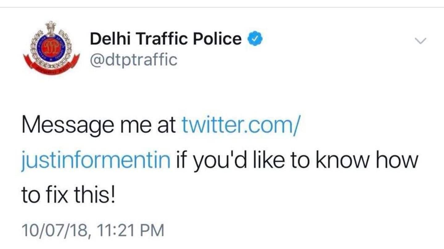 Delhi Traffic Police Twitter handle hacked for few minutes