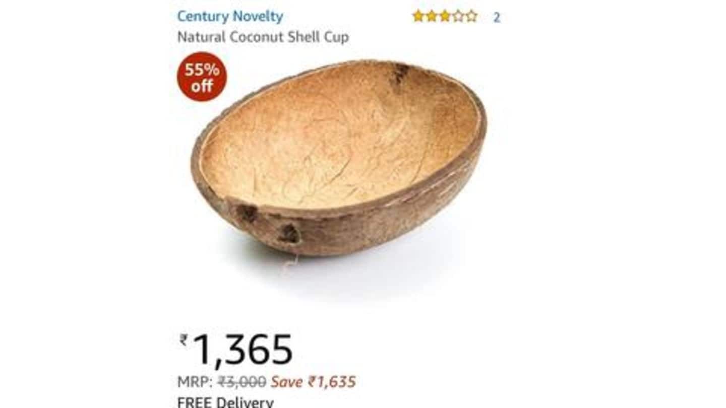 Amazon sells coconut shell for Rs. 1,365; netizens go crazy