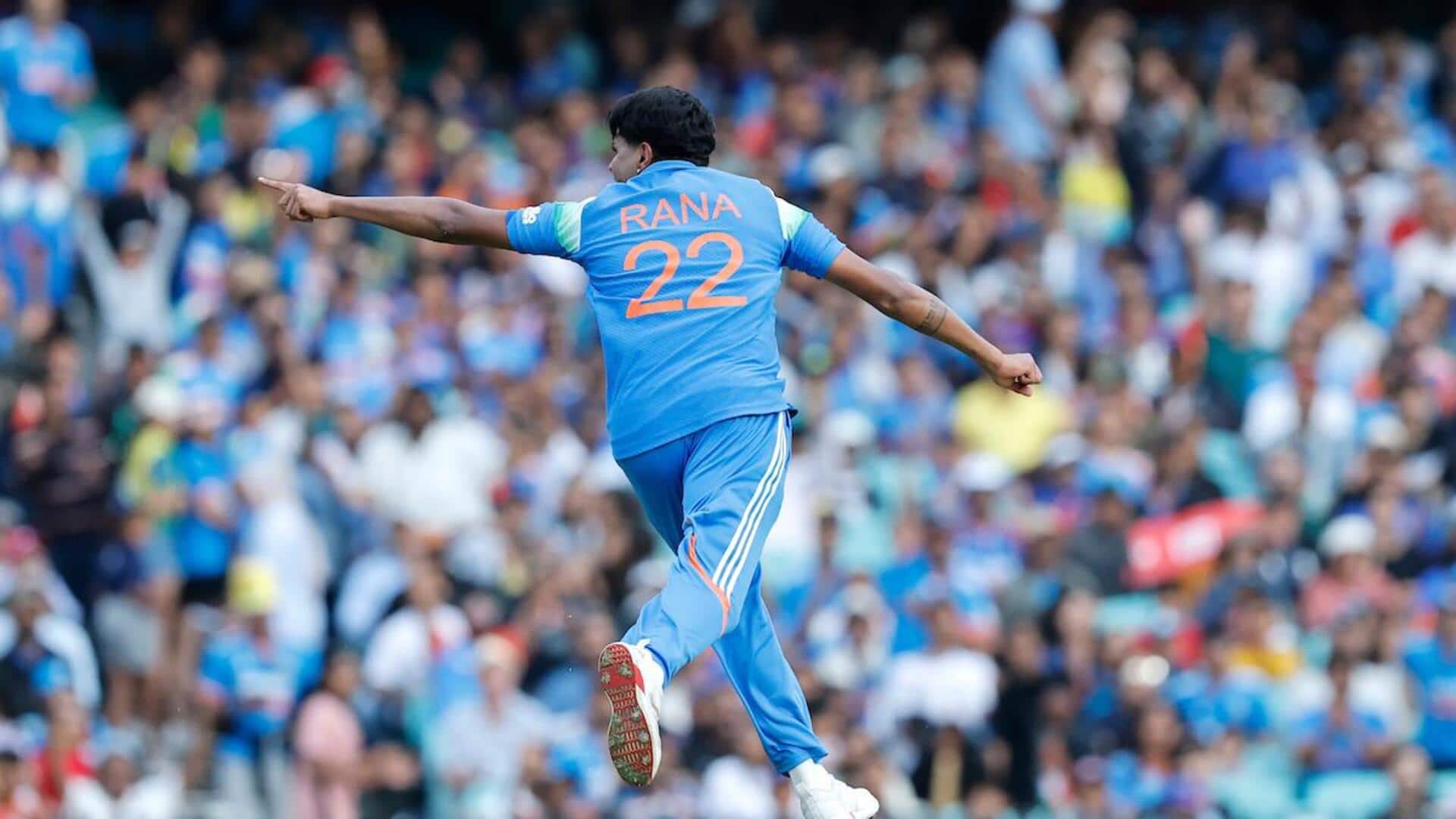 Harshit Rana claims his maiden four-fer in ODIs: Key stats  Harshit Rana claims his maiden four-fer in ODIs: Key stats