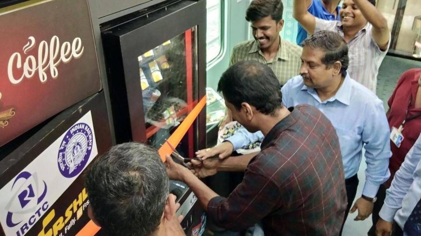 Railways installs 1st automatic food vending machine on a train
