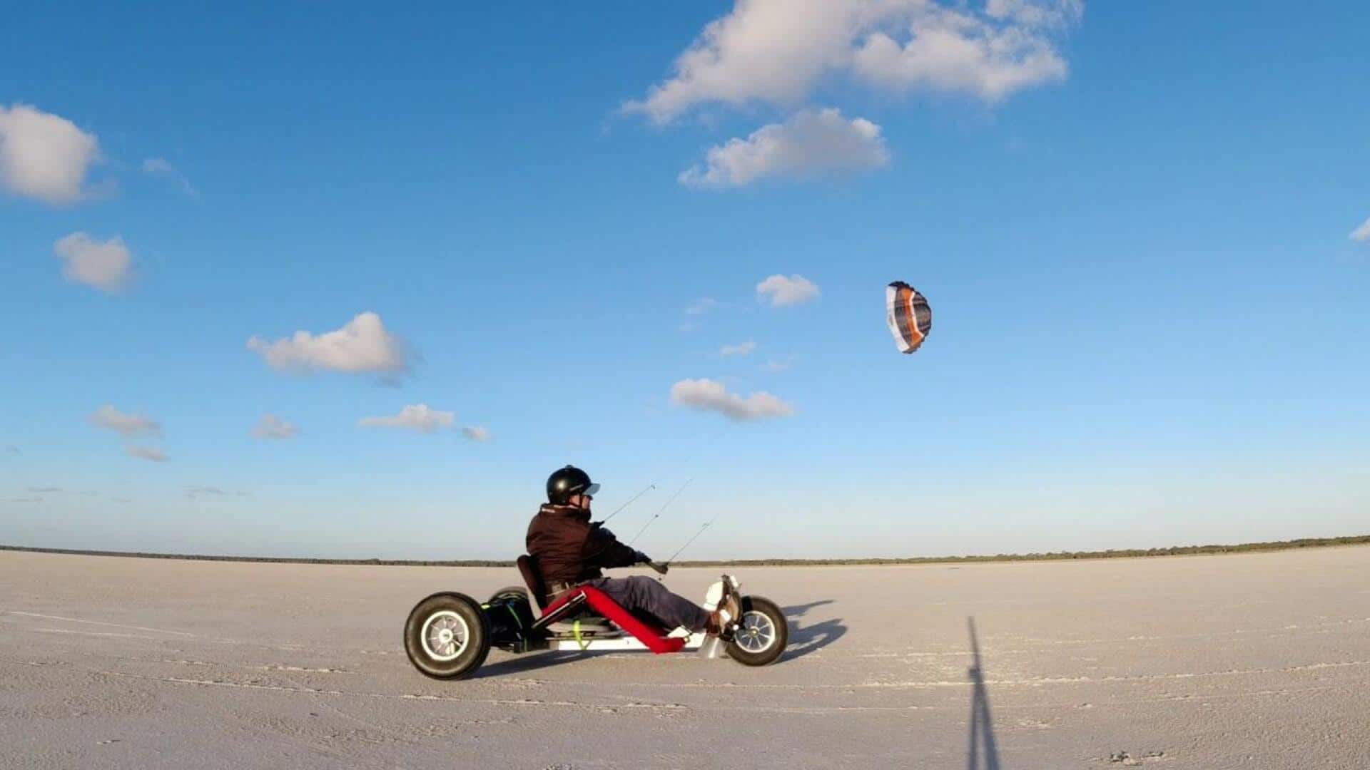 Kite-buggying is a fun way to explore deserts!