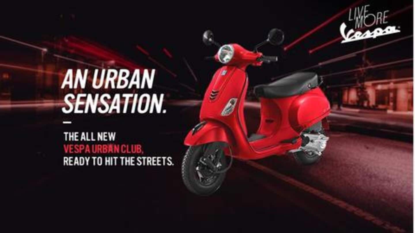 Vespa Urban Club 125cc launched in India at Rs. 74,000