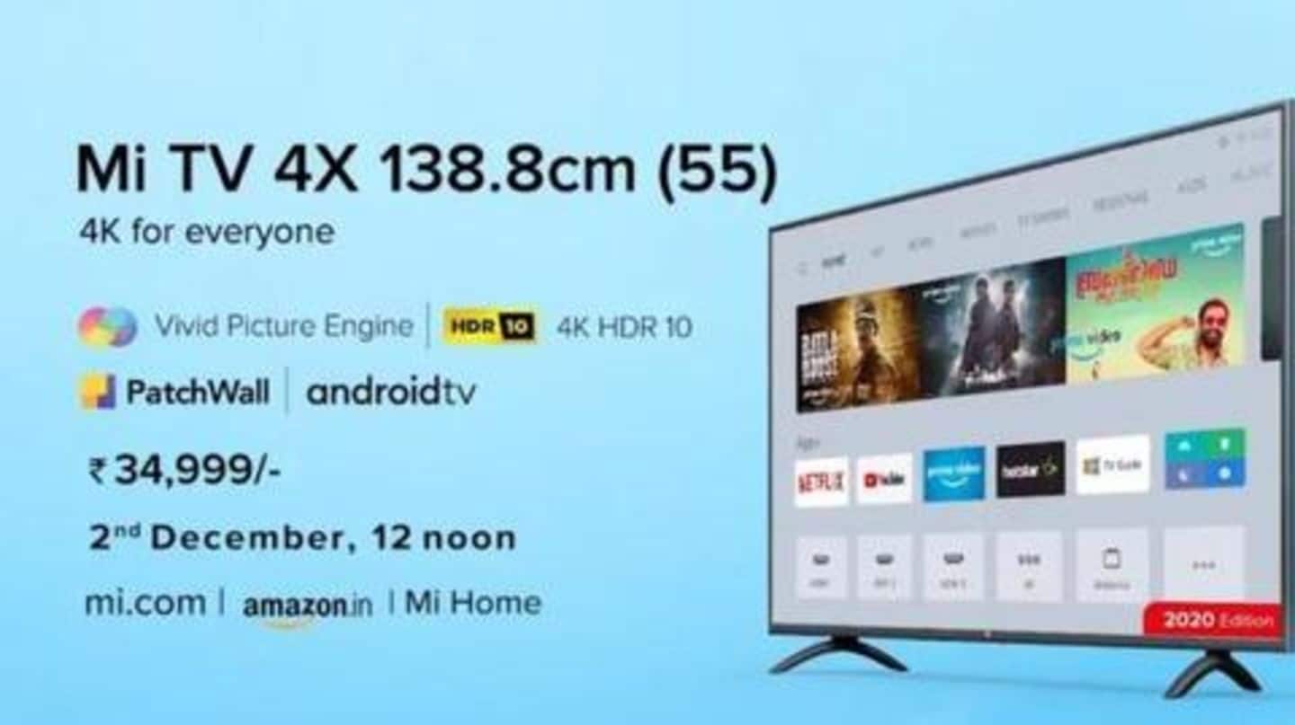 Xiaomi launches Mi TV 4X 55-inch at Rs. 35,000