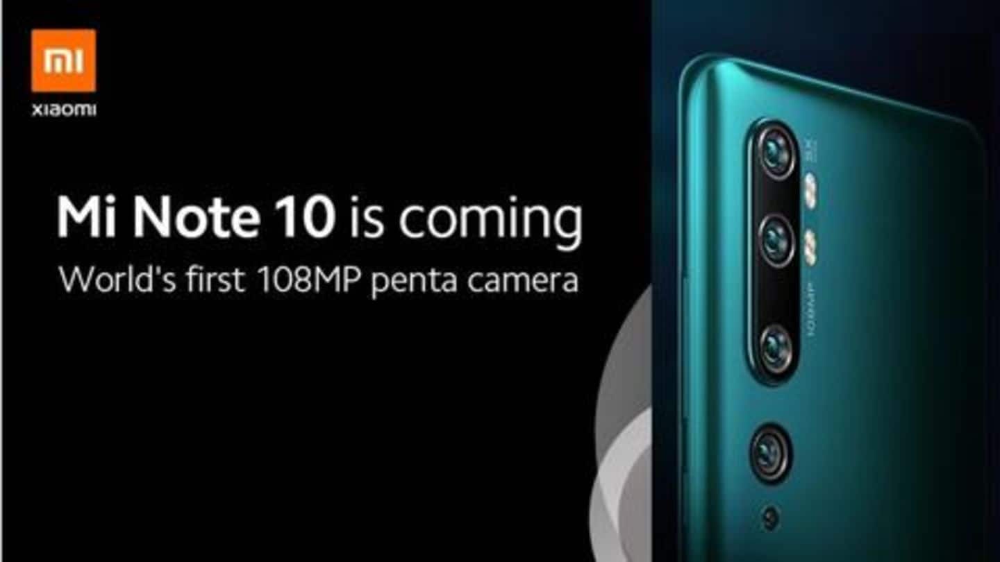 Xiaomi's 108MP smartphone, Mi Note 10, to launch on November-6