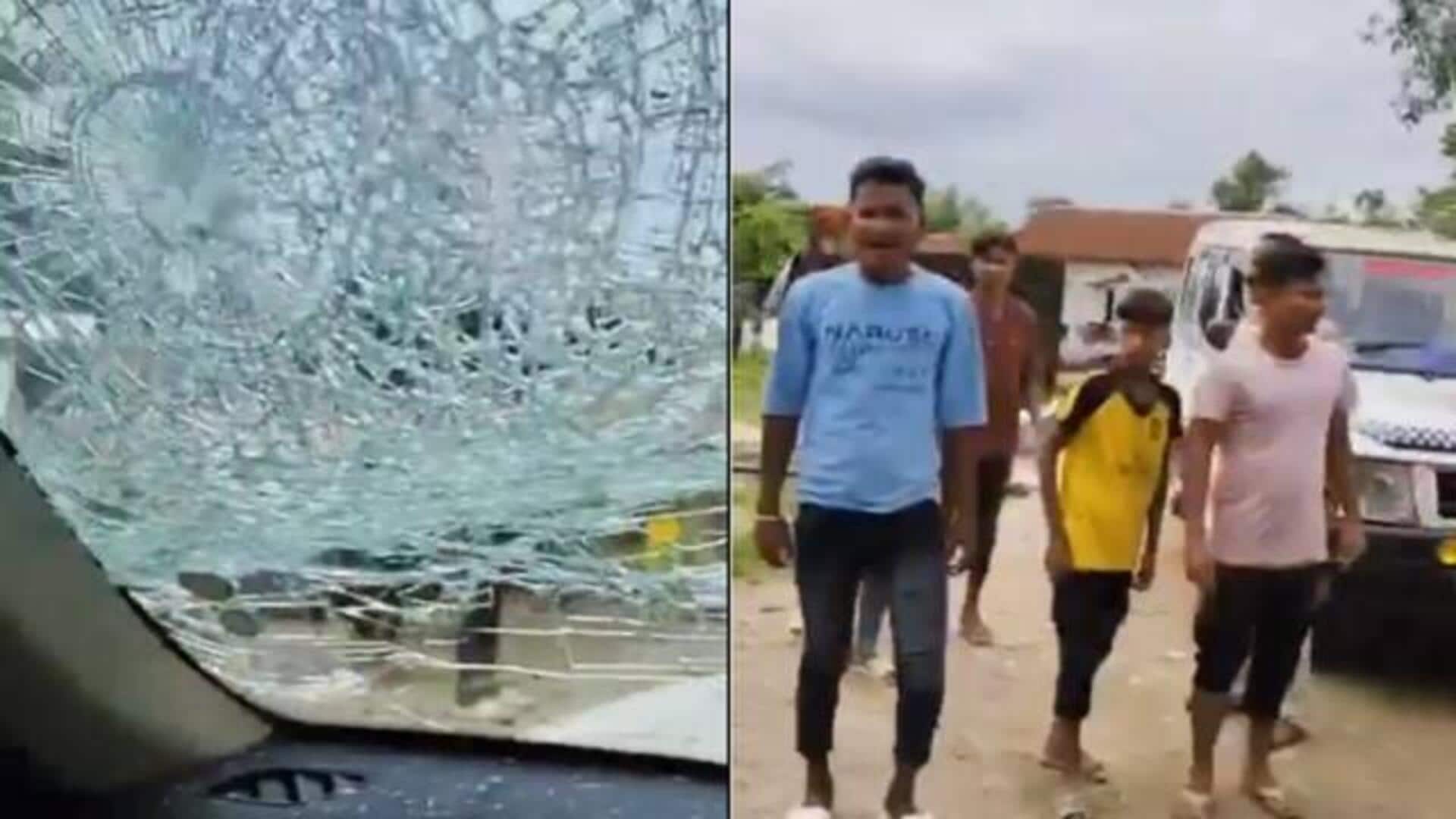 BJP MP bleeds from face after stones pelted in Bengal 