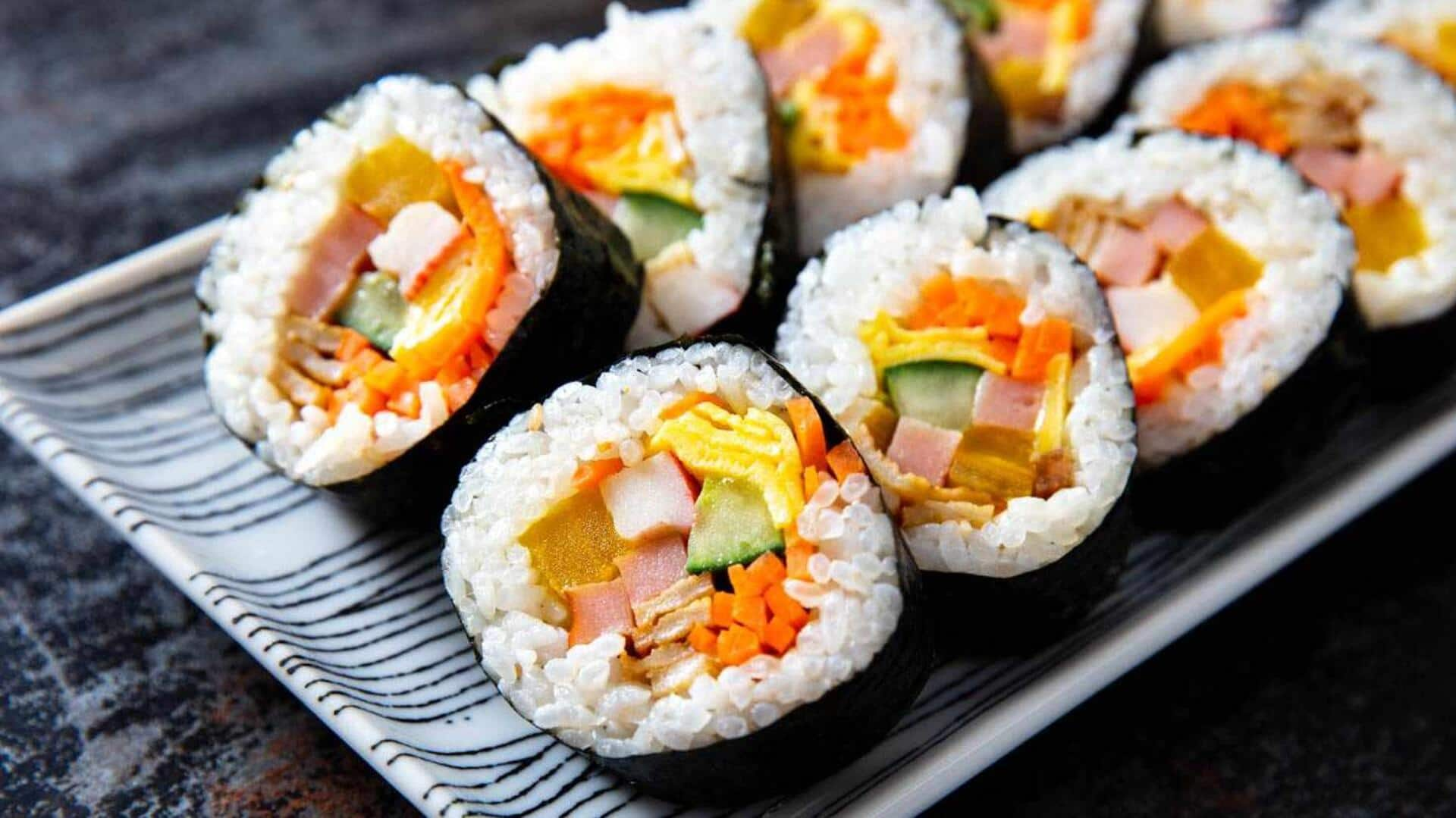 Check out this Korean kimbap with seasoned vegetables recipe