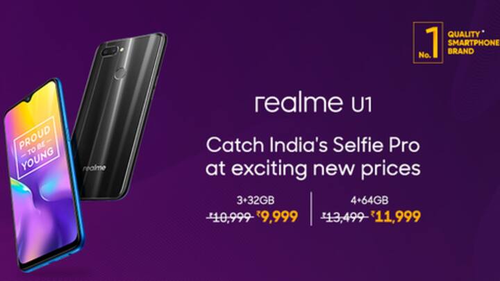 Realme U1 gets another price cut, starts at Rs. 9,999