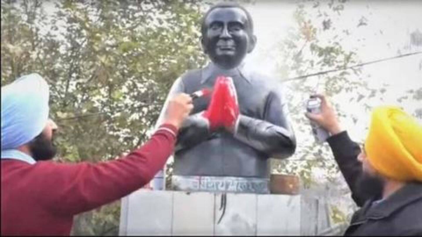 Punjab: Former PM Rajiv Gandhi's statue vandalized, CM condemns act