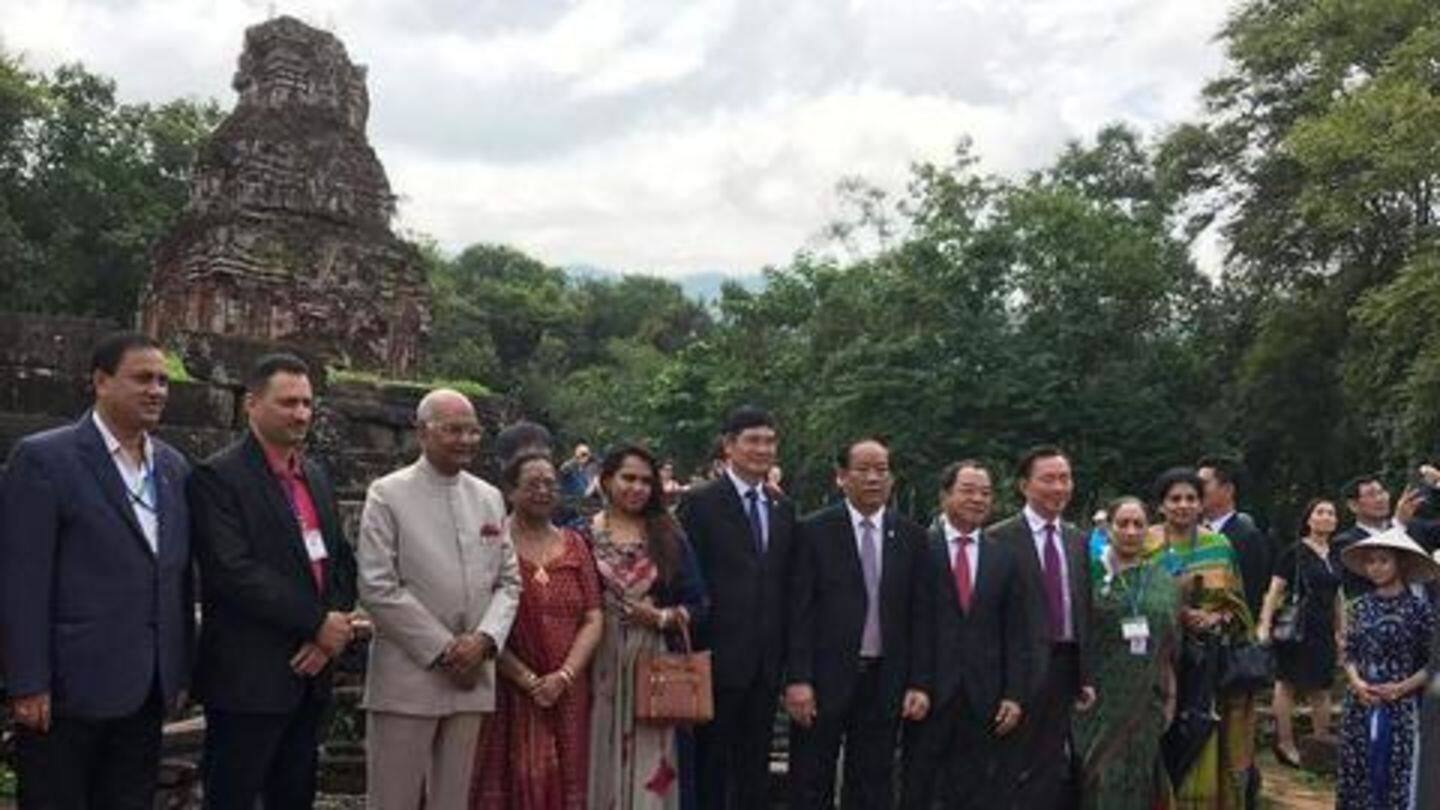 President Ram Nath Kovind visits Hindu temple complex in Vietnam