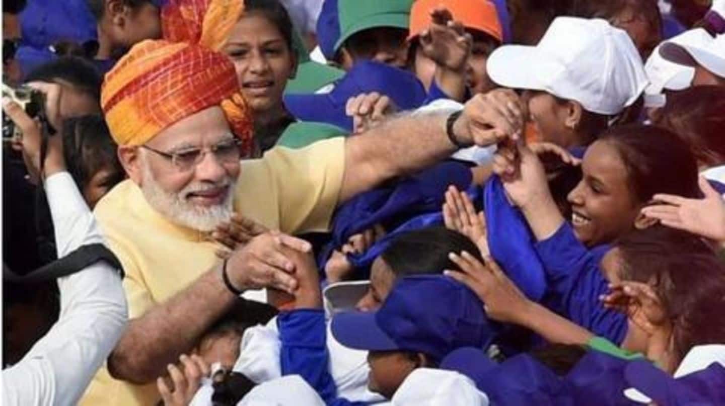 Vrindavan: PM Modi serves 3 billionth meal to underprivileged schoolkids