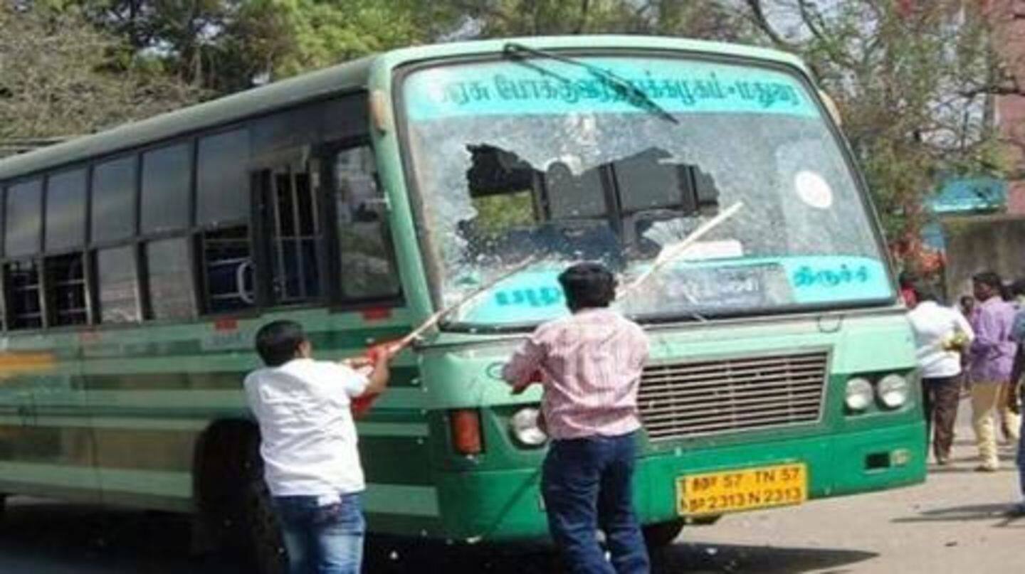 BJP calls bandh in Puducherry over Sabarimala issue, damages buses