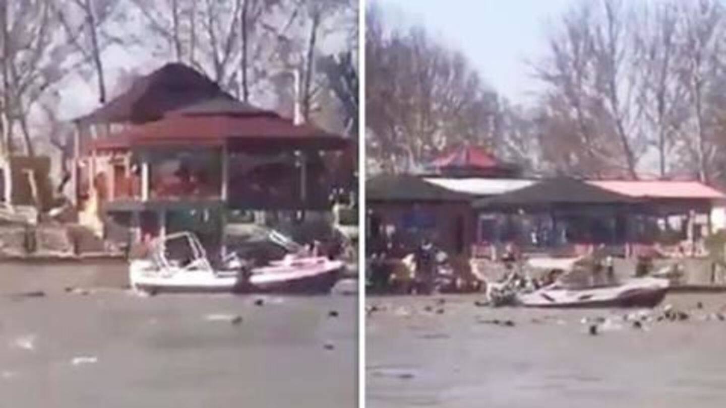 Footage showed fast-flowing river, dozens of people floating in water Footage showed fast-flowing river, dozens of people floating in water