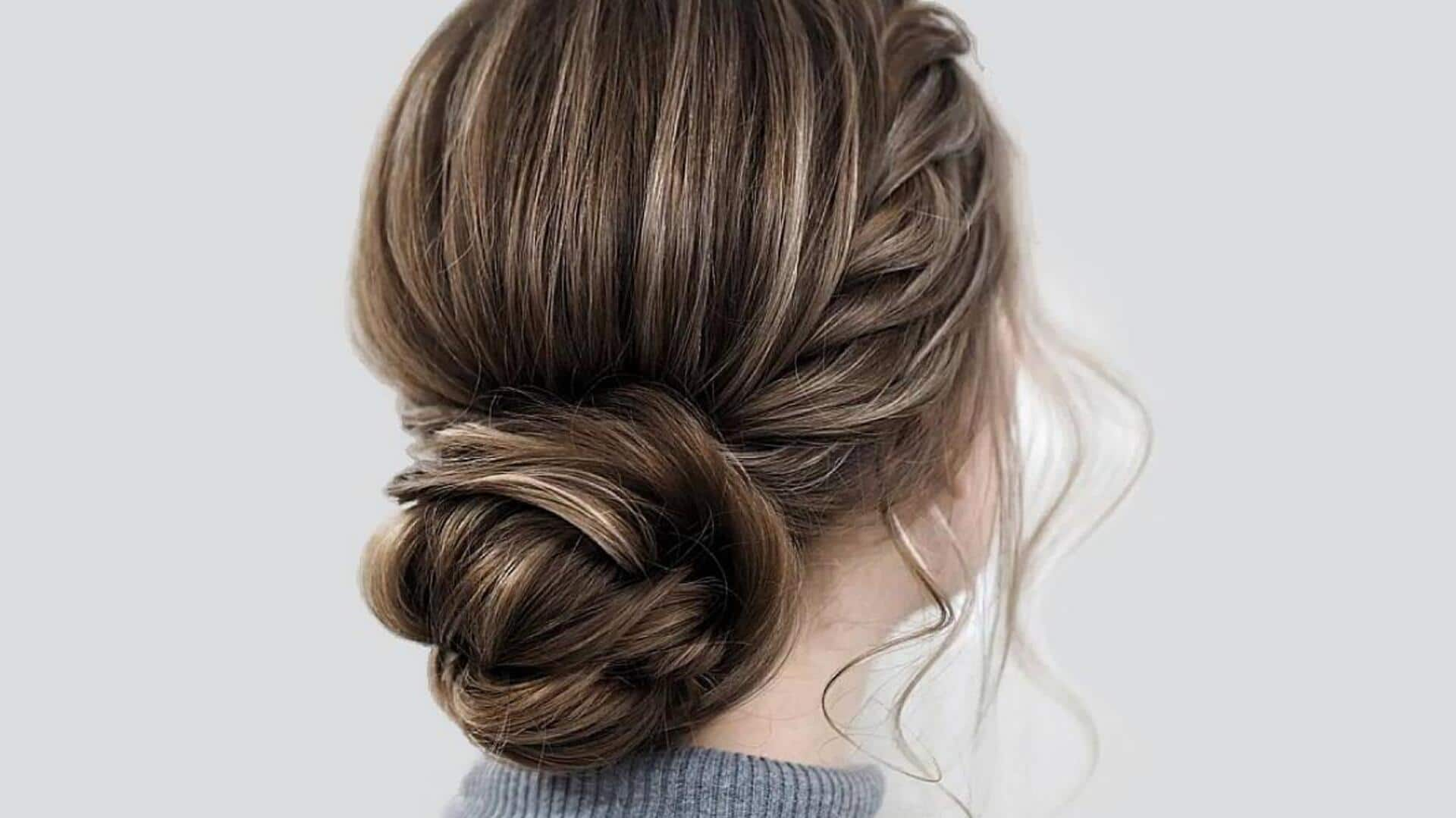 Minimalist buns for shoulder-length wavy hair