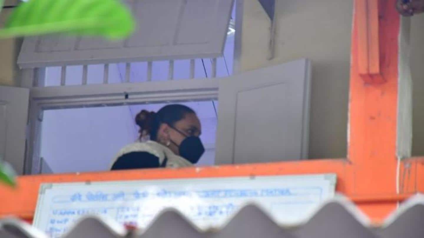 Shanoo arrived at the Bandra police station on Saturday Shanoo arrived at the Bandra police station on Saturday