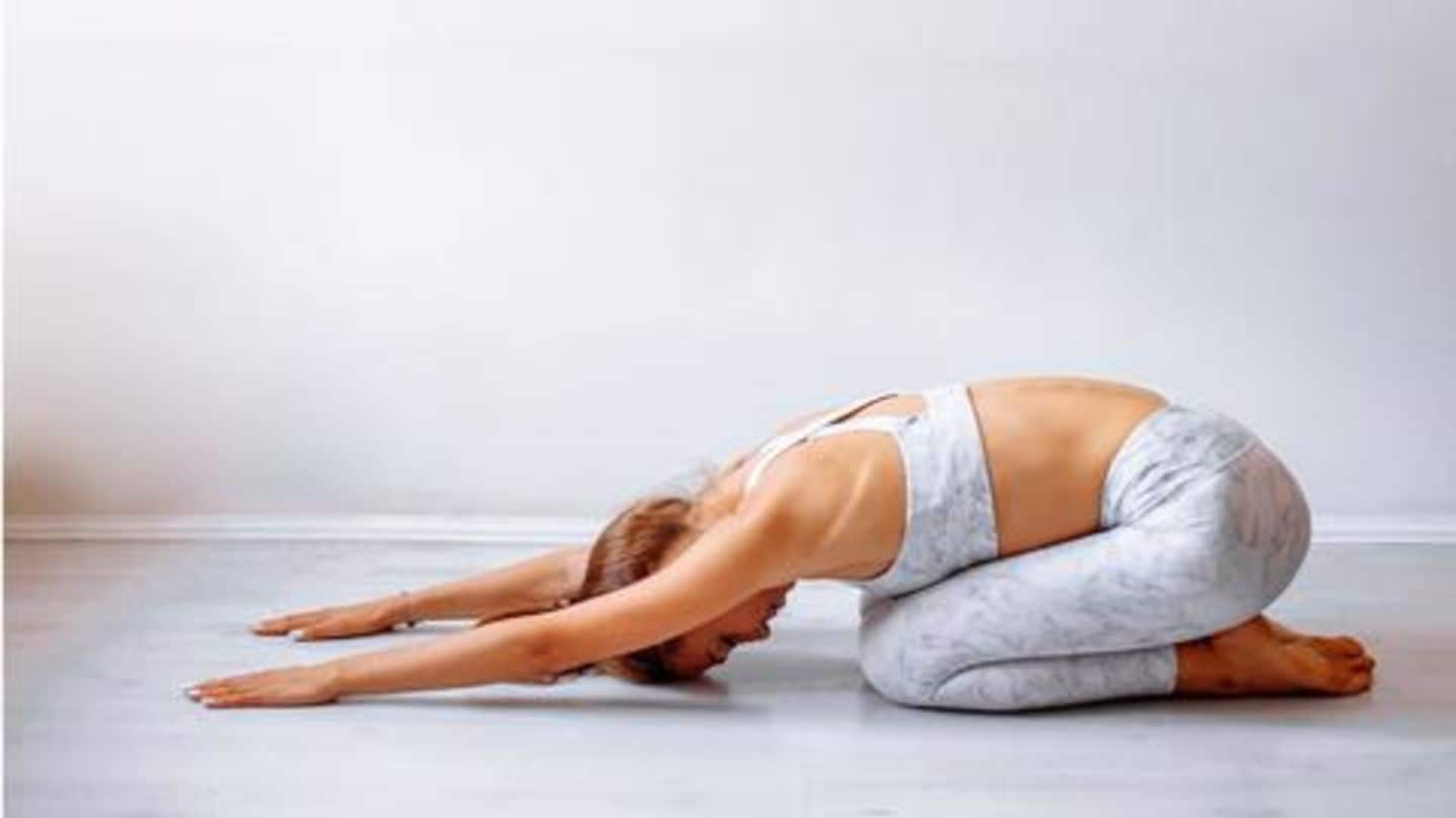 Child's pose: It will help strengthen your back and hips Child's pose: It will help strengthen your back and hips