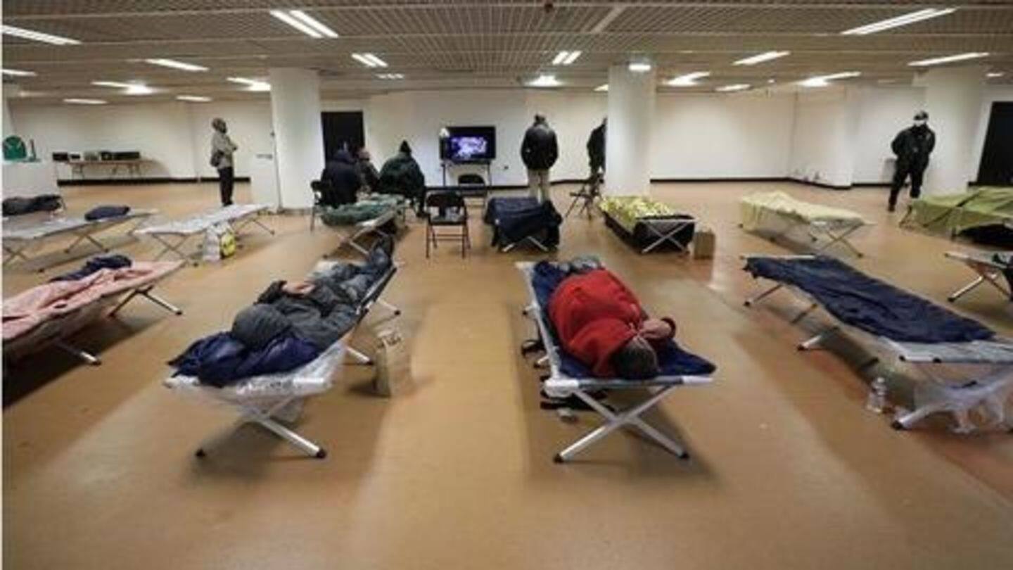 Camp-beds, eating area, communal space: Facilities at the venue Camp-beds, eating area, communal space: Facilities at the venue