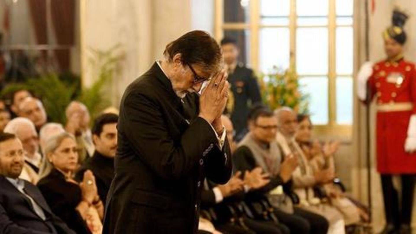 Amitabh was presented the award by President on Sunday Amitabh was presented the award by President on Sunday