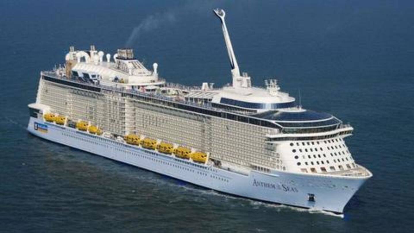 Anthem of the Seas: It can serve upto 4,905 passengers Anthem of the Seas: It can serve upto 4,905 passengers