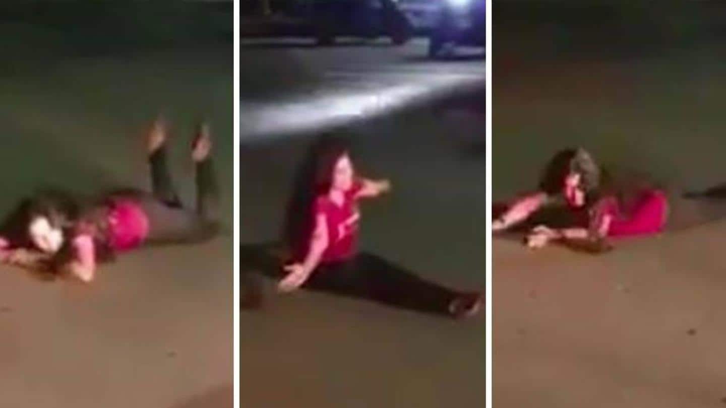 Drunk woman blocks traffic by lying on road in Pune