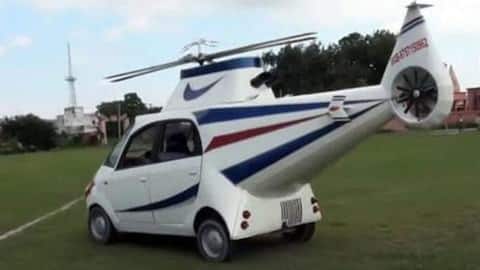 Failing to become pilot, Bihar man turns Tata-Nano into helicopter