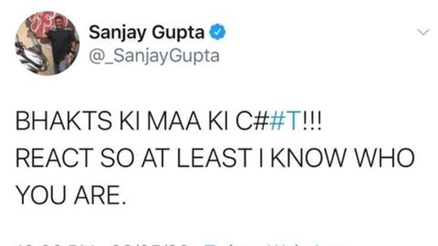 Gupta insulted 'bhakts' in his tweet Gupta insulted 'bhakts' in his tweet