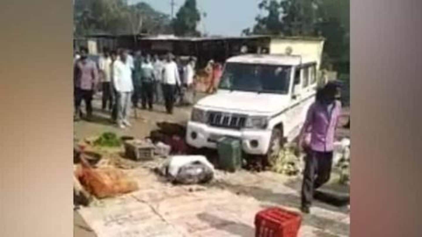 Watch: UP official's SUV crushes farmer's vegetables at market