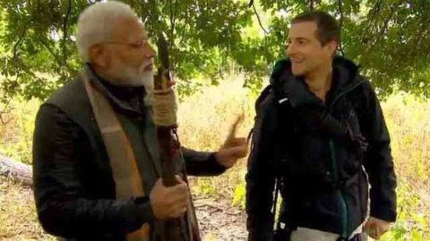 Notably, PM Modi featured on 'Man vs. Wild' this month Notably, PM Modi featured on 'Man vs. Wild' this month