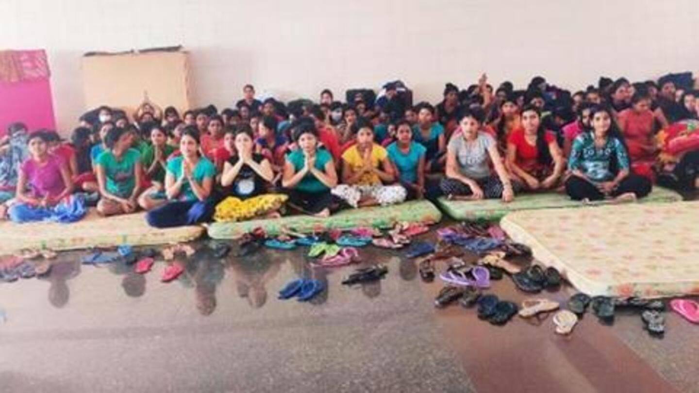 The women were stranded at a factory in Ernakulam The women were stranded at a factory in Ernakulam