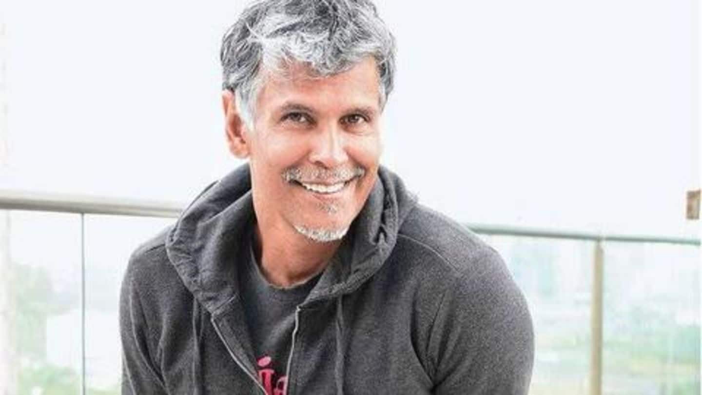 53-year-old Milind Soman runs underwater with 12 kg backpack