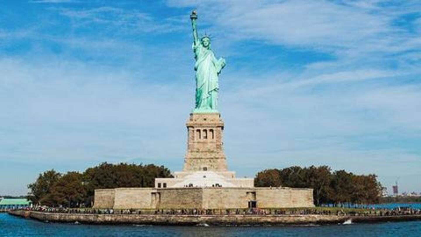 The Statue of Liberty was delivered in 350 pieces The Statue of Liberty was delivered in 350 pieces