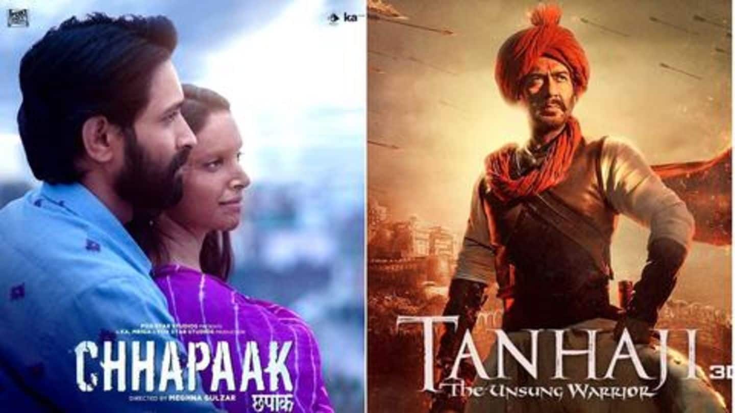 Box office: 'Tanhaji: The Unsung Warrior' roars past 'Chhapaak'