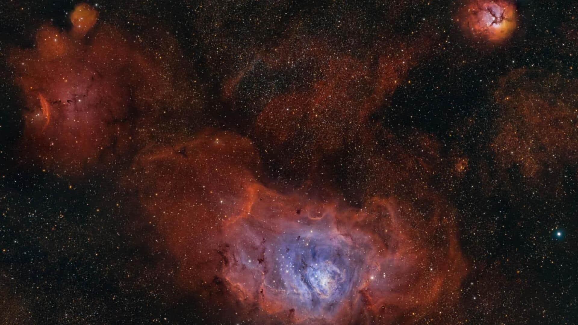 Watch: Trifid and Lagoon nebulas glowing with a reddish hue Watch: Trifid and Lagoon nebulas glowing with a reddish hue