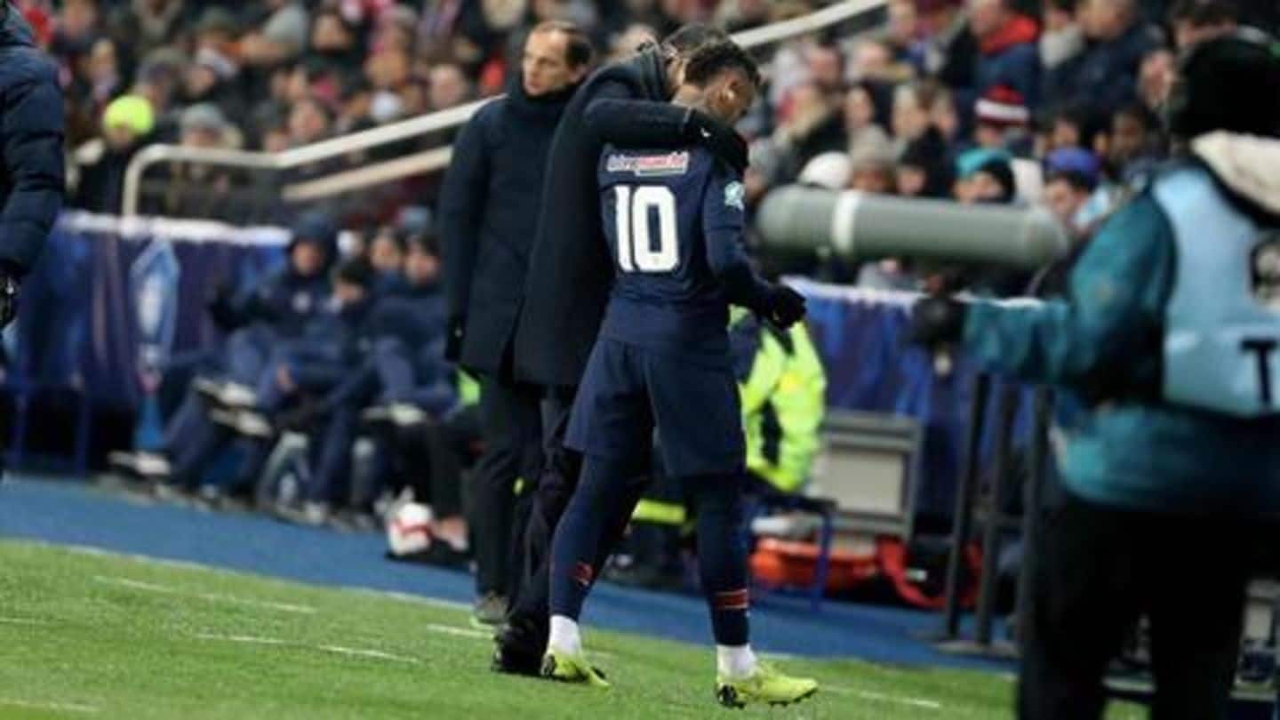 Neymar Jr. injures ankle against Strasbourg as PSG win 2-0