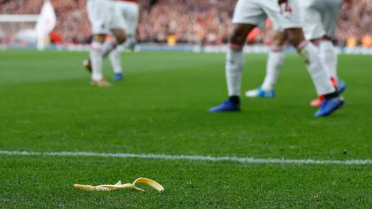 Tottenham fan arrested for throwing a banana peel at Aubameyang