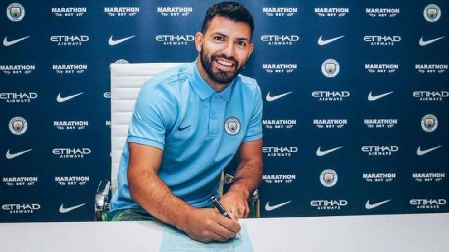 Sergio Aguero extends his Manchester City contract to 2021