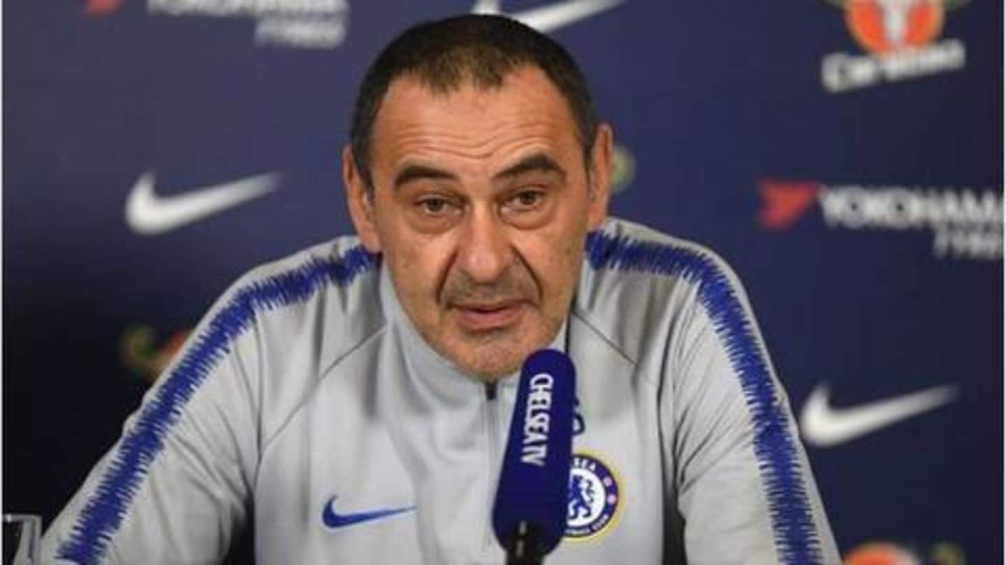 Chelsea manager Maurizio Sarri thinks his job is at risk