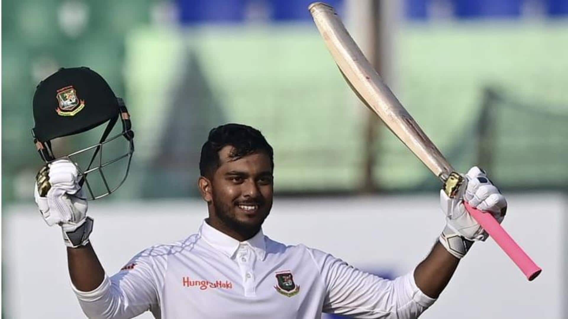 Bangladesh's Zakir Hasan slams his maiden Test fifty versus SL