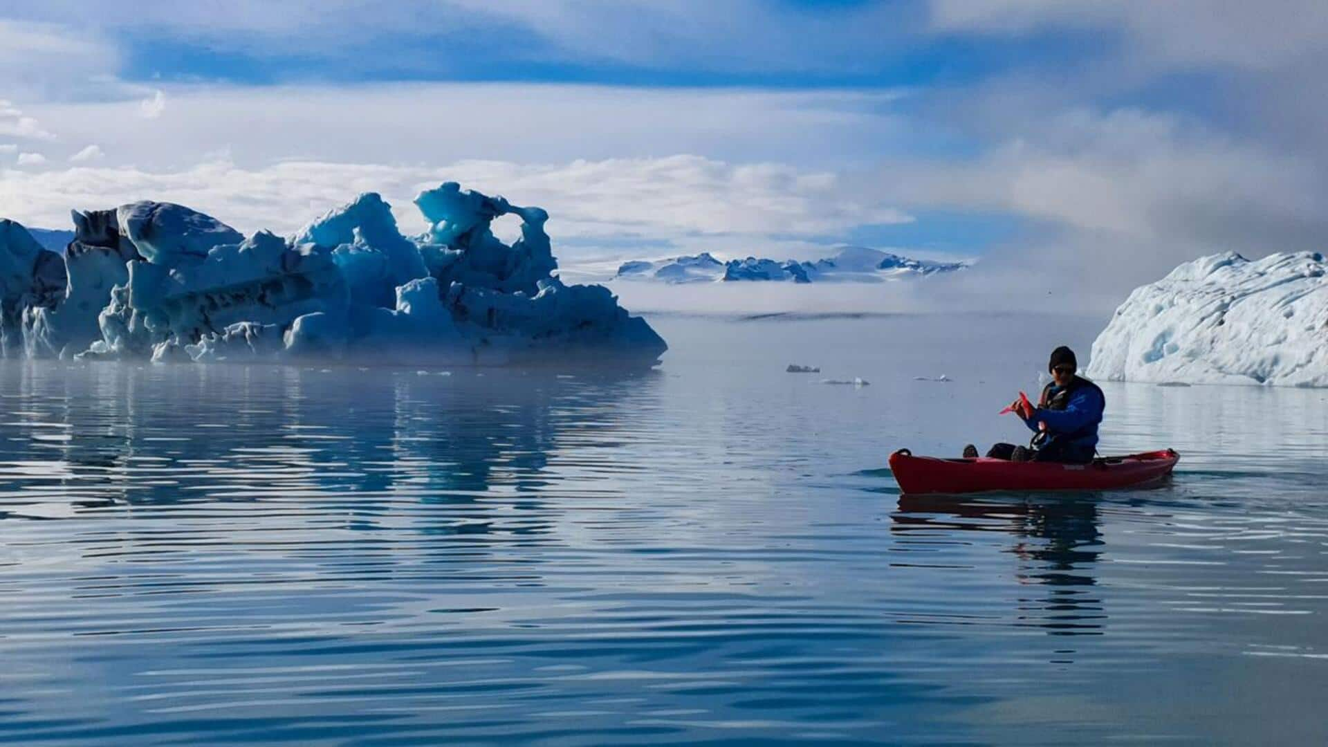 Glacier lagoon kayaking: Iceberg navigation adventures