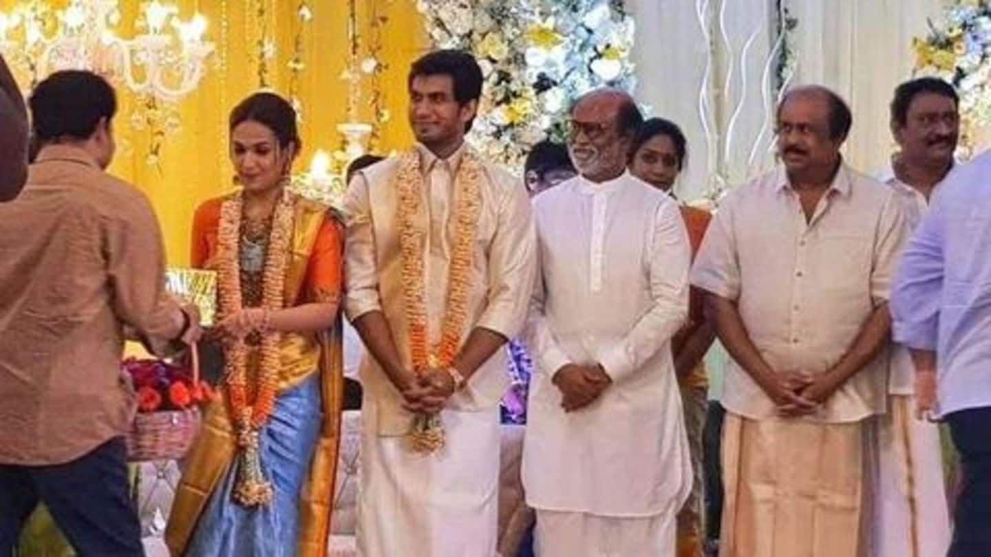 Rajini's rival Kamal Hassan attends the wedding Rajini's rival Kamal Hassan attends the wedding