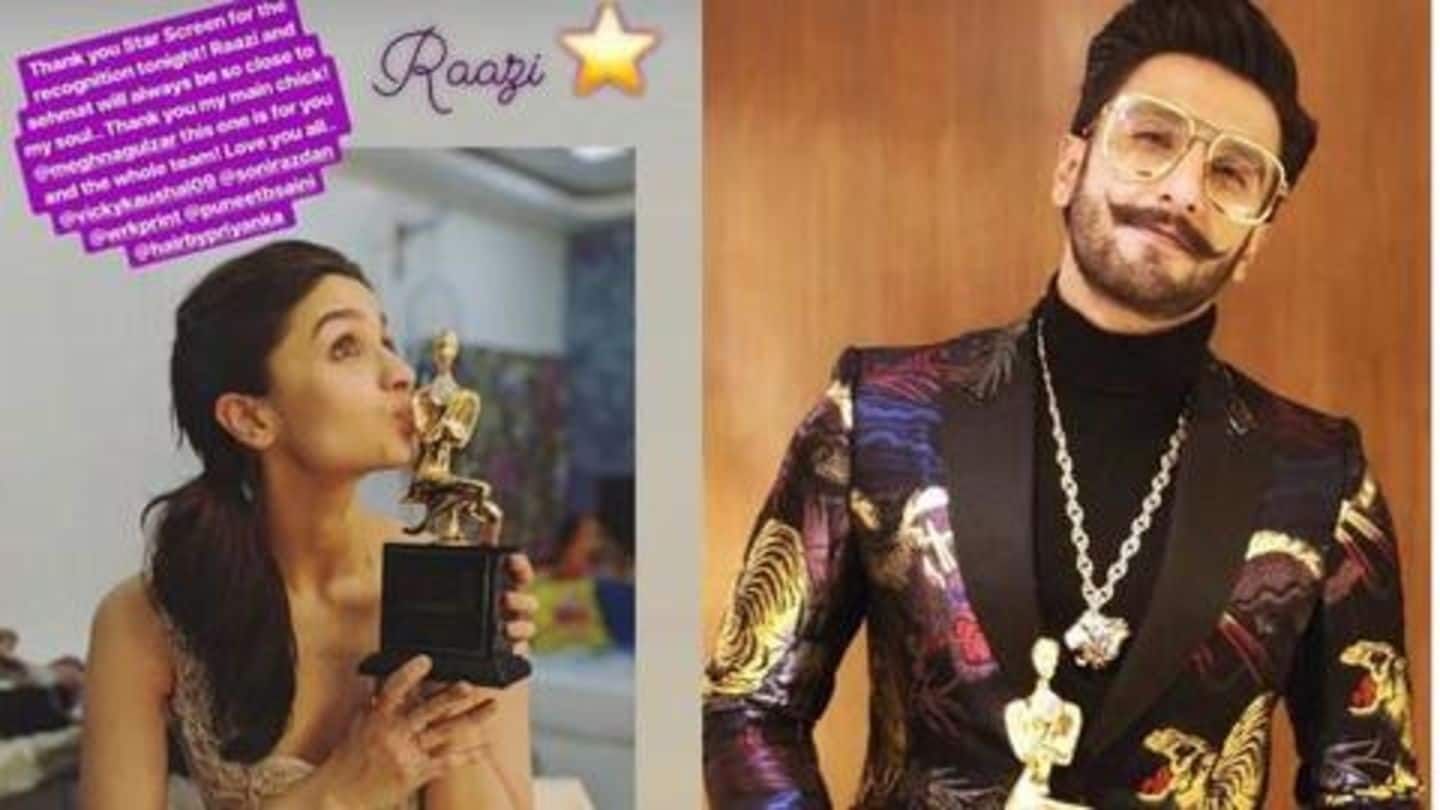 Ranveer, Alia, 'Stree' win top honors Ranveer, Alia, 'Stree' win top honors