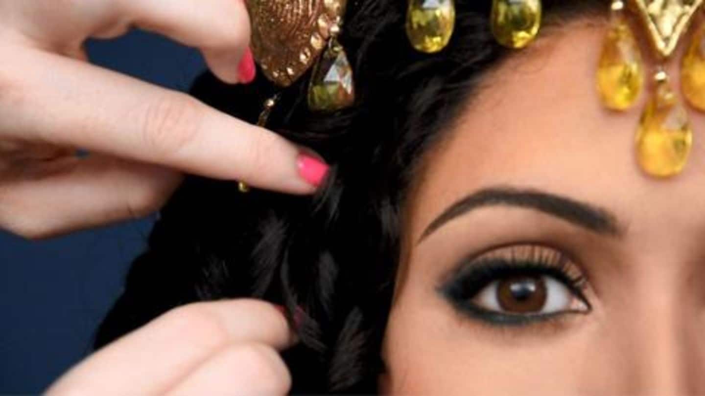 "Sridevi's crown, cuffs, earrings and dress brooch were 3D-printed" "Sridevi's crown, cuffs, earrings and dress brooch were 3D-printed"