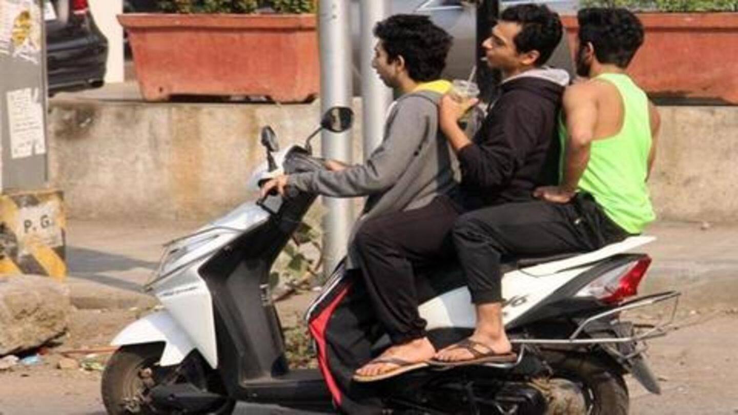 'One of the most dangerous safety violations is triple riding' 'One of the most dangerous safety violations is triple riding'